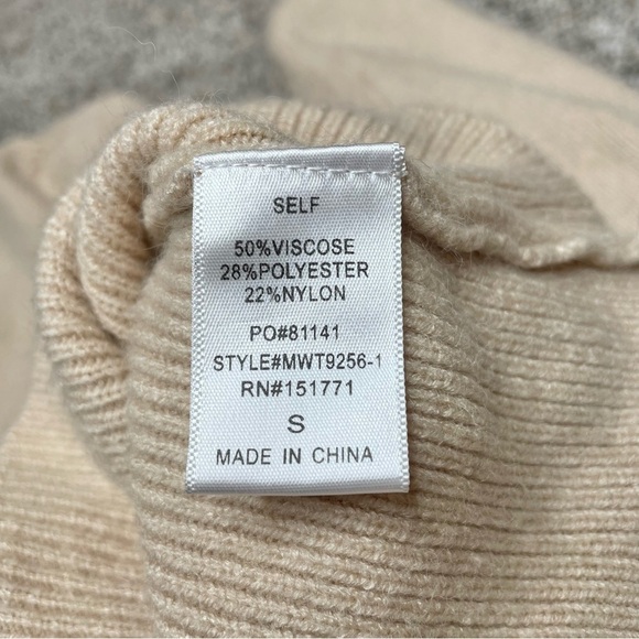 Le Lis Brown White Tan Striped Colorblock Balloon Sleeve Crewneck Sweater Small - Picture 6 of 10